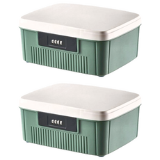 FAmILyLIFE 生活 珍藏加厚4碼密碼收納箱 中款 11L, A-404-GR, 2個