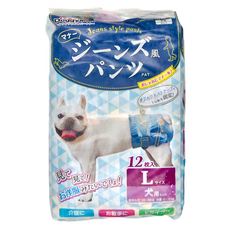 DoggyMan 多格漫 犬貓用牛仔藍防側漏紙尿褲 9~14kg, L, 12片, 1包