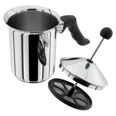 Pearl Horse 寶馬 鐵柄 單層大奶泡器 HKS007005 0.8L，輕鬆手動製作綿密奶泡，不鏽鋼材質堅固耐用, 1個