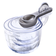 KAI 貝印 計量組 匙 + 杯 5個, 200ml, 1組, 透明