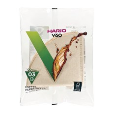 HARIO 好璃奧 V60原色03咖啡濾紙 (袋裝) 手沖咖啡濾紙, 100張, 1個