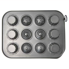 Sweetly 12格不沾夾心烤盤 花旋, 總長37.5cm + 單格直徑6.3cm, 1個