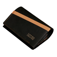 SIPPING CREATIVE 俬品創意 名片夾 時尚黑 紙革+毛氈 台灣設計製造, 7.5 x 10.6 x 2cm