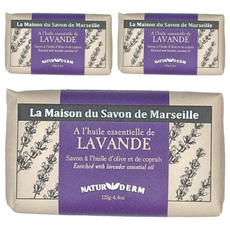 La Maison 馬賽皂之家 薰衣草香氛精油面膜皂 - 125g, 橄欖油與椰子油, 3顆