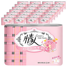 情人 Lover 捲筒式衛生紙, 100%原生紙漿 不含螢光劑 產品可沖入馬桶, 6捲, 60袋