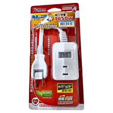 iPlus 保護傘 旋轉插頭延長線 中繼線 1切3座, 1.8m, 延長線 白色, 1組