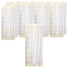 透氣紗防蚊門簾 100% 聚酯纖維, 浪漫蕾絲 米白色