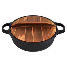 壽喜餃子兼用鍋 附蓋 尺寸20x6cm 鑄鐵材質, 20cm, 原木色 + 黑色, 1個