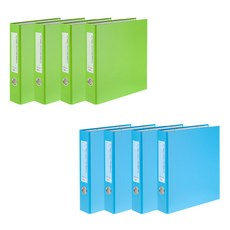 ECO Chungwoon 環保 3孔 D型 A4活頁夾 5公分厚, 淺綠色 + 天藍色, 1組