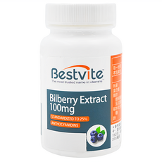 Bestvite 山桑子萃取100mg膠囊，含25%花青素, 18g, 60顆, 1罐