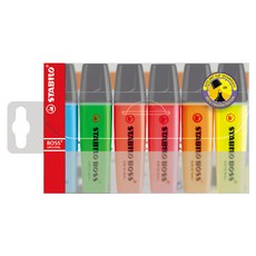 STABILO 思筆樂 BOSS ORIGINAL 波士經典螢光筆 6色 Set, ST70/6, 1盒