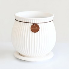 Garden in the City 現代風單緣陶瓷花盆組 512, 1組, 白色
