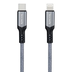 RONEVER 鋁合金編織充電線C-IOS VPC-169-20, 200cm, 銀灰色, 1個