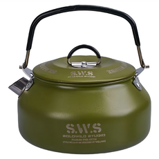 WellHike 玩客 不銹鋼燒水壺 13.5 x 7.5cm 200g, 軍綠色, 1個