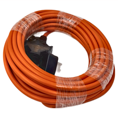 PowerWork 動力工廠 40尺1對3座耐熱動力軟線 12m 適用電壓:110VAC / 60Hz 額定電流:MAX15A, 橘色, 1條