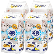 IRIS 貓廁專用檸檬酸除臭尿片 TIH10C 347792, 10片, 4包