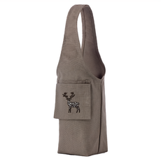 YCCT 飲料提袋 包覆款 棉質帆布 適用速吸杯/ 啵啵杯/ 冰霸杯/ 保冰杯/ 梅森罐/ 保溫瓶等, 馴鹿 暗岩灰, 1個