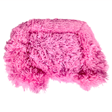 柔軟寵物毛絨床 - M 長毛絨布+防滑底布+PP棉 尺寸：60*48*15CM 淨重：約1KG, 亮粉色, 1組
