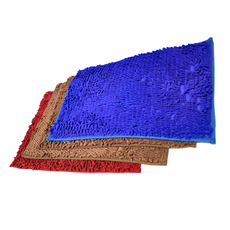 BEER BEAR 皮久熊 長毛雪尼爾地墊 4條, 藍色 + 紅色 + 棕色