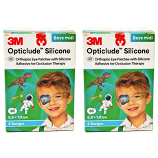 3M 矽膠護眼貼設計款 男孩版 中尺寸 5.3 x 7cm, 50片, 2盒