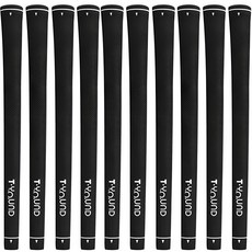 T YOUND 男士圓形高爾夫球桿握把, 黑色, 10個