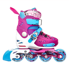 SUCCESS 成功 兒童鋁合金硬殼直排輪附鞋袋 型號: S0410, M號(19~21cm), 粉色, 1雙