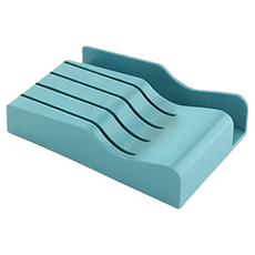 北歐風刀具砧板收納架 全新ABS材質堅韌耐用 收納4種刀型 加大底座無痕卡扣吸盤防滑, 孔雀藍, 1個