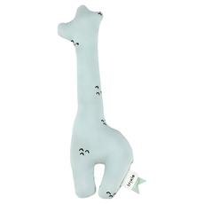 trixie 有機棉長頸鹿搖鈴 可愛長頸鹿造型 促進視覺認知 色彩柔和 刺激感官發展 晃動發出聲響 通過GOTS有機棉認證, 微風山丘 藍色, 1個