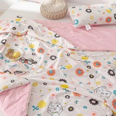 BELLE VIE 法式滾邊精梳純棉四季被 - 表布100%棉, 晚安心語