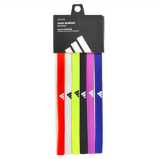 adidas 愛迪達 止滑運動髮帶組 ADAC-16180, 深邃黑 + 冰晶白 + 炫目紅 + 丁香紫 + 海軍藍 +螢光黃, 1組