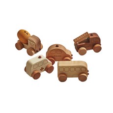 Soopsori 迷你汽車 5件組, 1組, 原木色