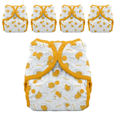 THiRSTiES 防水壓扣尿布兜 SANRIO聯名款 - Gudetama 蛋黃哥, 2號 8-18KG, 100%聚酯纖維, 5件