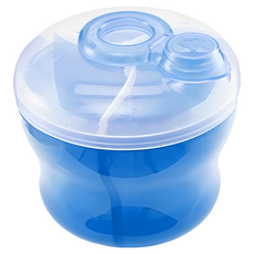 munchkin 滿趣健 三格奶粉分裝盒, 轉動式密封, 無BPA, 色彩繽紛, 藍色, 1個