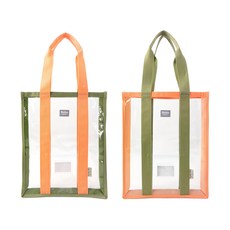 Bagtory HK 百寶袋王 HELLO Slimily B 手提包 SS35 2個裝 27L x 3W x 33H (cm), 27 x 3 x 35cm, 抹茶橘橙