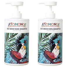 ATOMONDE 兒童海草洗髮精，弱酸性大容量，溫和低刺激，海洋萃取物, 1L, 2瓶