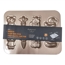 Chefmade學廚 不沾童趣4型蛋糕模8連, 32.7 x 25.8 x 2.9cm, 1組