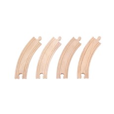 Mentari 長彎型軌道配件, 輕質硬木 橡膠木 台灣零件, 18 x 6 x 1.2cm, MR-6706, 1組