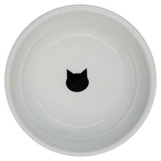 Necoichi 貓壹 快樂食光平底碗，陶瓷製品，4.6cm*11cm*11cm，寵物碗, 腳印圖, 1個