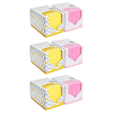 New 抽取型拋棄式清潔巾 2盒 黃色+粉色 30cm x 20cm, 30片, 6盒