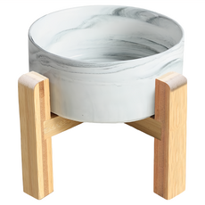 毛皇上 木架陶瓷碗 加高款 小 13cm, 大理石灰, 1個