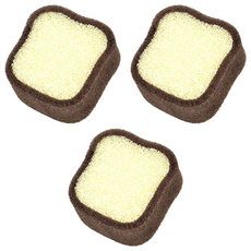 KEYTOSS 詰朵斯 耐用洗淨力清潔海綿 小吐司, 台灣製造 SGS認證 無重金屬 無塑化劑, 1入, 3個