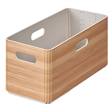 KING JIM KIINI 木質風格折疊收納箱 自然棕, 1個