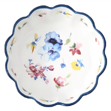 蕉蕉購物 日式花邊造型花朵陶瓷沙拉碗, 深藍色, 1個