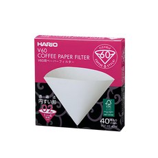 HARIO V60漂白02濾紙 VCF-02-40W 1~4杯, 40張, 1盒