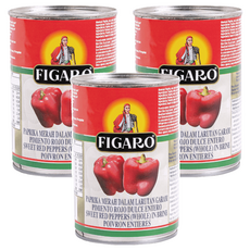 FIGARO 裴加羅 紅甜椒, 西班牙產, 全顆浸在鹽水中, 390g, 3罐