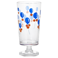ADERIA 昭和浪漫低腳玻璃杯 - 藍氣球 305ml 日本製造, 1個
