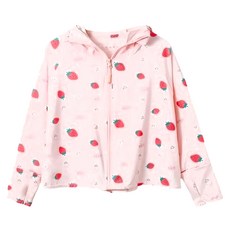 兒童款 涼感防曬外套 UPF50+ 滿版粉草莓