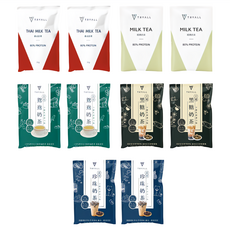 台灣 Tryall 全分離乳清蛋白 經典奶茶+泰式奶茶+鴛鴦奶茶+珍珠奶茶+黑糖奶茶 各2包 每包含有 28g 蛋白質, 350g, 1組