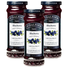 ST.DALFOUR 聖桃園 藍莓果醬, 法國進口, 100%來自水果, 無添加糖, 284g, 3罐