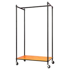 dayneeds 日需百備 松木 烤漆單桿衣櫥, 黑色 + 原木色